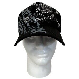 Withmoons Black Skeleton Skull Bones Studded Trucker Mesh Hat Cap NEW